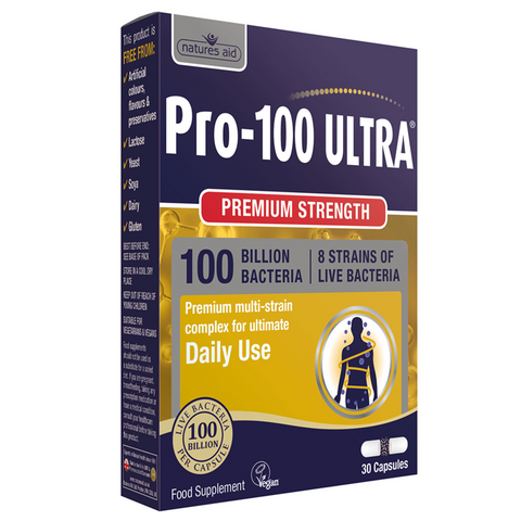 Natures Aid Pro-100 Ultra 8 Strain Complex 30 Capsules