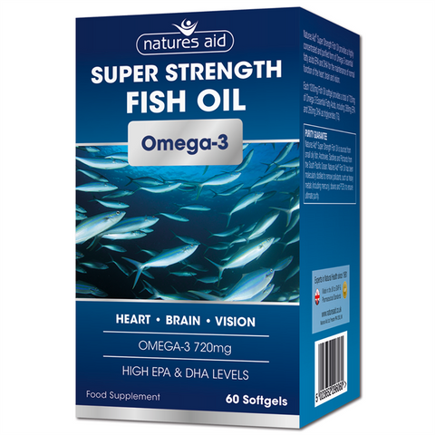 Natures Aid Super Strength Fish Oil Omega 3 60 Softgels