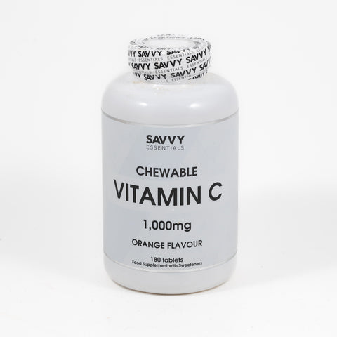 Savvy Essentials Chewable Vitamin C 1000mg Orange Flavour 180 tablets