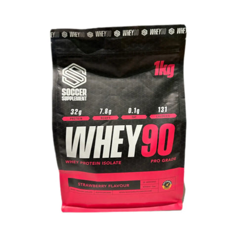 Soccer Supplement Whey90 Whey Protein Isolate Strawberry Flavour 1kg